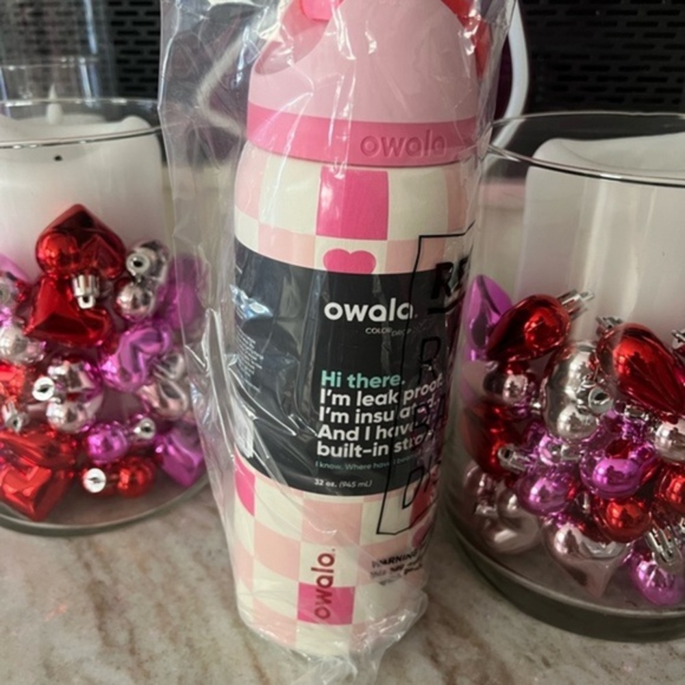 Owala Valentines 2025 “Check Me Out” 32oz FreeSip Pink and Red NWT RARE